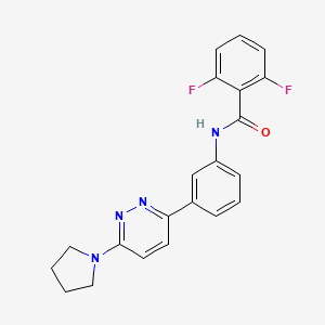 2,6-Difluoro-N-{3-[6-(pyrrolidin-1-YL)pyridazin-3-YL]phenyl}benzamide