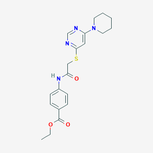 Ethyl 4-(2-((6-(piperidin-1-yl)pyrimidin-4-yl)thio)acetamido)benzoate