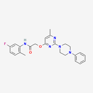 N-(5-fluoro-2-methylphenyl)-2-{[6-methyl-2-(4-phenylpiperazin-1-yl)pyrimidin-4-yl]oxy}acetamide