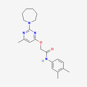 2-{[2-(azepan-1-yl)-6-methylpyrimidin-4-yl]oxy}-N-(3,4-dimethylphenyl)acetamide