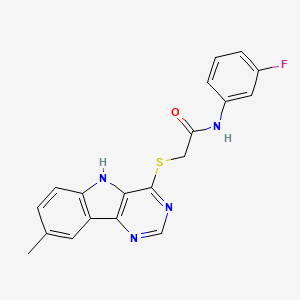 N-(3-Fluorophenyl)-2-({8-methyl-5H-pyrimido[5,4-B]indol-4-YL}sulfanyl)acetamide