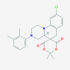 9'-Chloro-3'-(2,3-dimethylphenyl)-6,6-dimethyl-1',2',3',4',4'A,6'-hexahydrospiro[1,5-dioxane-3,5'-pyrazino[1,2-A]quinoline]-2,4-dione