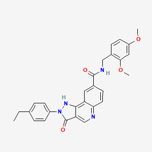 N-[(2,4-dimethoxyphenyl)methyl]-2-(4-ethylphenyl)-3-oxo-2H,3H,5H-pyrazolo[4,3-c]quinoline-8-carboxamide