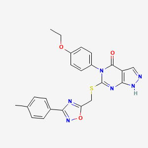 ethyl 5-{[[(2-fluorophenyl)sulfonyl](4-methoxybenzyl)amino]methyl}-3,4-dimethyl-1H-pyrrole-2-carboxylate