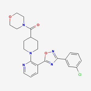 (1-{3-[3-(3-Chlorophenyl)-1,2,4-oxadiazol-5-yl]pyridin-2-yl}piperidin-4-yl)(morpholin-4-yl)methanone