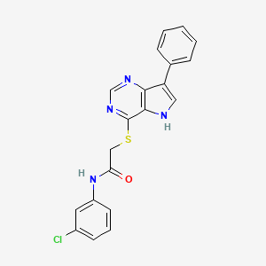 molecular formula C20H15ClN4OS B11198770 N-(3-Chlorophenyl)-2-({7-phenyl-5H-pyrrolo[3,2-D]pyrimidin-4-YL}sulfanyl)acetamide 