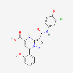 3-[(3-Chloro-4-methoxyphenyl)carbamoyl]-7-(2-methoxyphenyl)-4,7-dihydropyrazolo[1,5-a]pyrimidine-5-carboxylic acid