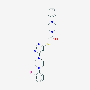 2-((6-(4-(2-Fluorophenyl)piperazin-1-yl)pyrimidin-4-yl)thio)-1-(4-phenylpiperazin-1-yl)ethanone