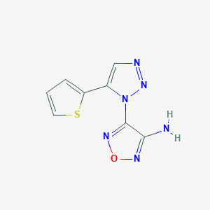 molecular formula C8H6N6OS B11198797 4-[5-(thiophen-2-yl)-1H-1,2,3-triazol-1-yl]-1,2,5-oxadiazol-3-amine 