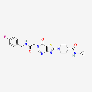 N-cyclopropyl-1-(6-{2-[(4-fluorobenzyl)amino]-2-oxoethyl}-7-oxo-6,7-dihydro[1,3]thiazolo[4,5-d]pyrimidin-2-yl)piperidine-4-carboxamide