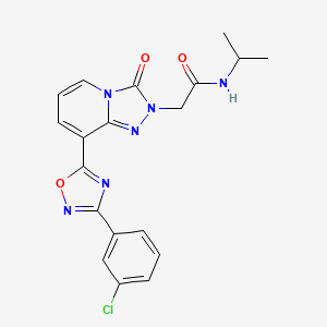 molecular formula C19H17ClN6O3 B11198816 2-{8-[3-(3-chlorophenyl)-1,2,4-oxadiazol-5-yl]-3-oxo[1,2,4]triazolo[4,3-a]pyridin-2(3H)-yl}-N-(propan-2-yl)acetamide 