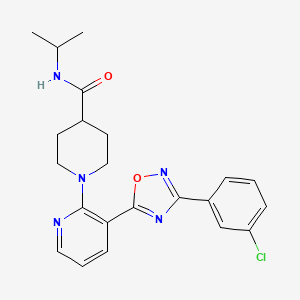 1-{3-[3-(3-chlorophenyl)-1,2,4-oxadiazol-5-yl]pyridin-2-yl}-N-(propan-2-yl)piperidine-4-carboxamide