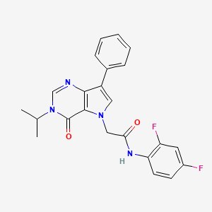 N-(2,4-difluorophenyl)-2-[4-oxo-7-phenyl-3-(propan-2-yl)-3,4-dihydro-5H-pyrrolo[3,2-d]pyrimidin-5-yl]acetamide