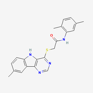 N-(2,5-Dimethylphenyl)-2-({8-methyl-5H-pyrimido[5,4-B]indol-4-YL}sulfanyl)acetamide