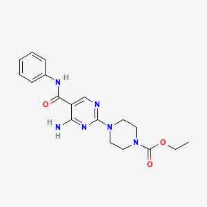 Ethyl 4-[4-amino-5-(phenylcarbamoyl)pyrimidin-2-yl]piperazine-1-carboxylate