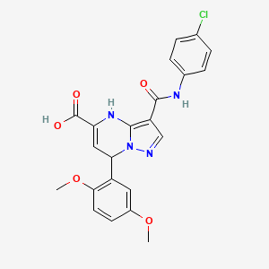 3-[(4-Chlorophenyl)carbamoyl]-7-(2,5-dimethoxyphenyl)-4,7-dihydropyrazolo[1,5-a]pyrimidine-5-carboxylic acid