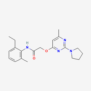 molecular formula C20H26N4O2 B11198914 N-(2-ethyl-6-methylphenyl)-2-{[6-methyl-2-(pyrrolidin-1-yl)pyrimidin-4-yl]oxy}acetamide 