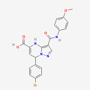 molecular formula C21H17BrN4O4 B11198921 7-(4-Bromophenyl)-3-[(4-methoxyphenyl)carbamoyl]-4,7-dihydropyrazolo[1,5-a]pyrimidine-5-carboxylic acid 