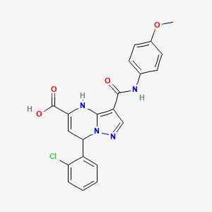 molecular formula C21H17ClN4O4 B11198924 7-(2-Chlorophenyl)-3-[(4-methoxyphenyl)carbamoyl]-4,7-dihydropyrazolo[1,5-a]pyrimidine-5-carboxylic acid 