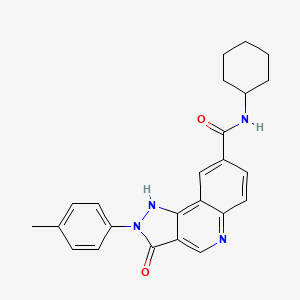 3-(2-Methoxyphenoxy)-6-[4-(pyrrolidin-1-ylcarbonyl)phenyl]pyridazine