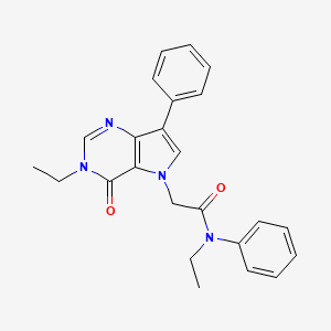 N-Ethyl-2-{3-ethyl-4-oxo-7-phenyl-3H,4H,5H-pyrrolo[3,2-D]pyrimidin-5-YL}-N-phenylacetamide