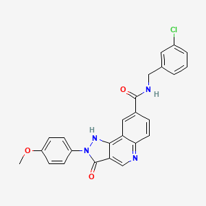 molecular formula C25H19ClN4O3 B11198950 N-[(3-chlorophenyl)methyl]-2-(4-methoxyphenyl)-3-oxo-2H,3H,5H-pyrazolo[4,3-c]quinoline-8-carboxamide 