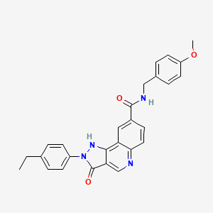 N-(sec-butyl)-5-{[(4-tert-butylphenyl)sulfonyl]amino}-2-piperazin-1-ylnicotinamide