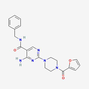 4-amino-N-benzyl-2-[4-(furan-2-ylcarbonyl)piperazin-1-yl]pyrimidine-5-carboxamide