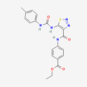 Ethyl 4-{[(5-{[(4-methylphenyl)carbamoyl]amino}-1,2,3-thiadiazol-4-yl)carbonyl]amino}benzoate