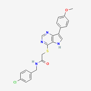 molecular formula C22H19ClN4O2S B11198983 N-(4-chlorobenzyl)-2-{[7-(4-methoxyphenyl)-5H-pyrrolo[3,2-d]pyrimidin-4-yl]sulfanyl}acetamide 