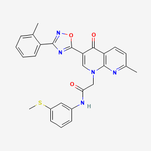 2-{7-methyl-3-[3-(2-methylphenyl)-1,2,4-oxadiazol-5-yl]-4-oxo-1,8-naphthyridin-1(4H)-yl}-N-[3-(methylsulfanyl)phenyl]acetamide