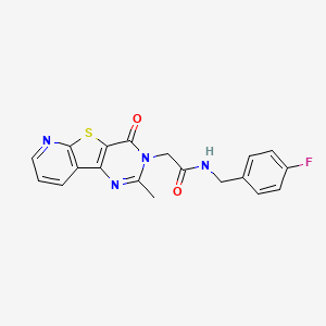 N-[(4-fluorophenyl)methyl]-2-(4-methyl-6-oxo-8-thia-3,5,10-triazatricyclo[7.4.0.02,7]trideca-1(9),2(7),3,10,12-pentaen-5-yl)acetamide