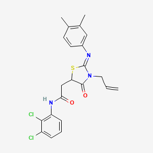 N-(2,3-dichlorophenyl)-2-[(2Z)-2-[(3,4-dimethylphenyl)imino]-4-oxo-3-(prop-2-en-1-yl)-1,3-thiazolidin-5-yl]acetamide