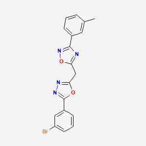 molecular formula C18H13BrN4O2 B11199030 5-{[5-(3-Bromophenyl)-1,3,4-oxadiazol-2-yl]methyl}-3-(3-methylphenyl)-1,2,4-oxadiazole 