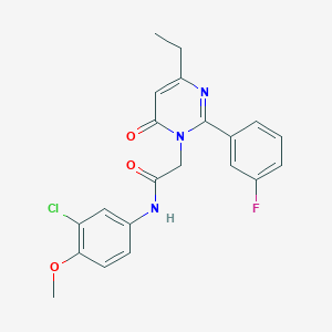 molecular formula C21H19ClFN3O3 B11199034 N-(3-chloro-4-methoxyphenyl)-2-[4-ethyl-2-(3-fluorophenyl)-6-oxopyrimidin-1(6H)-yl]acetamide 