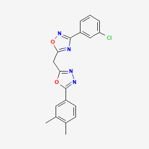 3-(3-Chlorophenyl)-5-{[5-(3,4-dimethylphenyl)-1,3,4-oxadiazol-2-yl]methyl}-1,2,4-oxadiazole