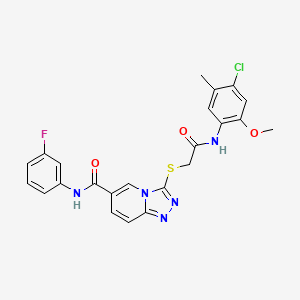 3-((2-((4-chloro-2-methoxy-5-methylphenyl)amino)-2-oxoethyl)thio)-N-(3-fluorophenyl)-[1,2,4]triazolo[4,3-a]pyridine-6-carboxamide