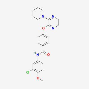 N-(3-chloro-4-methoxyphenyl)-4-{[3-(piperidin-1-yl)pyrazin-2-yl]oxy}benzamide