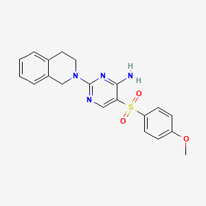 2-(3,4-dihydroisoquinolin-2(1H)-yl)-5-[(4-methoxyphenyl)sulfonyl]pyrimidin-4-amine