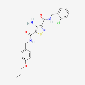 4-amino-N~3~-(2-chlorobenzyl)-N~5~-(4-propoxybenzyl)-1,2-thiazole-3,5-dicarboxamide