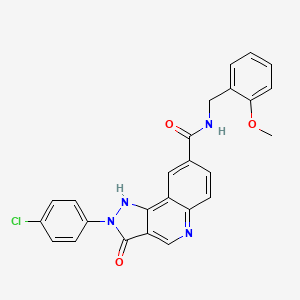 2-(4-chlorophenyl)-N-[(2-methoxyphenyl)methyl]-3-oxo-2H,3H,5H-pyrazolo[4,3-c]quinoline-8-carboxamide