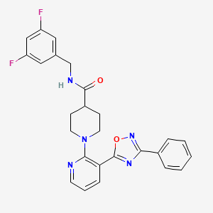 N-(3,5-difluorobenzyl)-1-(3-(3-phenyl-1,2,4-oxadiazol-5-yl)pyridin-2-yl)piperidine-4-carboxamide