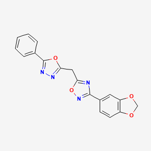 3-(1,3-Benzodioxol-5-yl)-5-[(5-phenyl-1,3,4-oxadiazol-2-yl)methyl]-1,2,4-oxadiazole