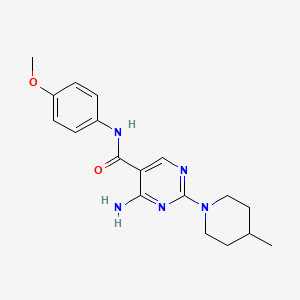 4-amino-N-(4-methoxyphenyl)-2-(4-methylpiperidin-1-yl)pyrimidine-5-carboxamide