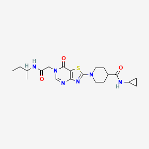 1-{6-[2-(butan-2-ylamino)-2-oxoethyl]-7-oxo-6,7-dihydro[1,3]thiazolo[4,5-d]pyrimidin-2-yl}-N-cyclopropylpiperidine-4-carboxamide