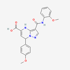 7-(4-Methoxyphenyl)-3-[(2-methoxyphenyl)carbamoyl]-4,7-dihydropyrazolo[1,5-a]pyrimidine-5-carboxylic acid