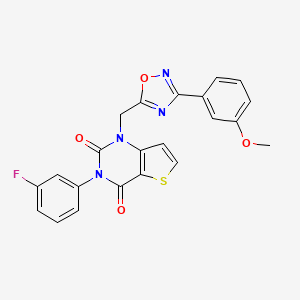 molecular formula C22H15FN4O4S B11199176 7-{[(3-Fluorobenzyl)oxy]methyl}-4-(2-furoyl)-2,3,4,5-tetrahydro-1,4-benzoxazepine 