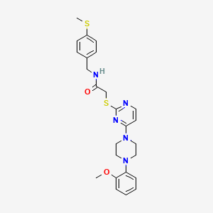 molecular formula C25H29N5O2S2 B11199185 2-((4-(4-(2-methoxyphenyl)piperazin-1-yl)pyrimidin-2-yl)thio)-N-(4-(methylthio)benzyl)acetamide 