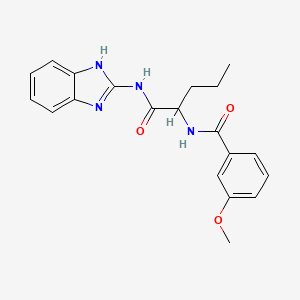 molecular formula C20H22N4O3 B11199212 N-(1H-1,3-Benzodiazol-2-YL)-2-[(3-methoxyphenyl)formamido]pentanamide 