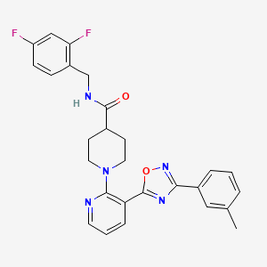 N-(2,4-difluorobenzyl)-1-{3-[3-(3-methylphenyl)-1,2,4-oxadiazol-5-yl]pyridin-2-yl}piperidine-4-carboxamide